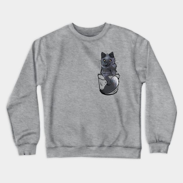 Pocket Cute Silver Fox Crewneck Sweatshirt by TechraPockets